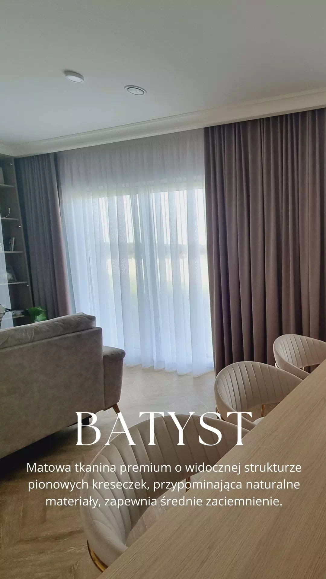 firana do salonu z batystu